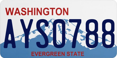 WA license plate AYS0788