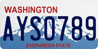 WA license plate AYS0789