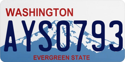 WA license plate AYS0793