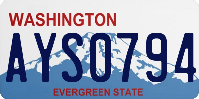 WA license plate AYS0794