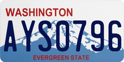 WA license plate AYS0796