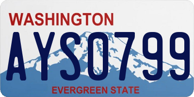 WA license plate AYS0799