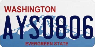 WA license plate AYS0806