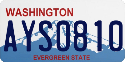 WA license plate AYS0810