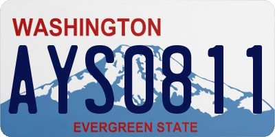 WA license plate AYS0811