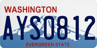 WA license plate AYS0812