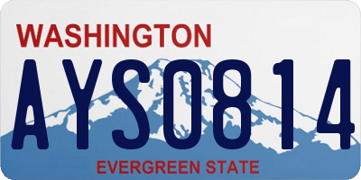 WA license plate AYS0814