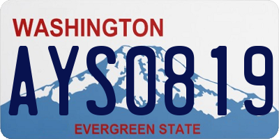 WA license plate AYS0819