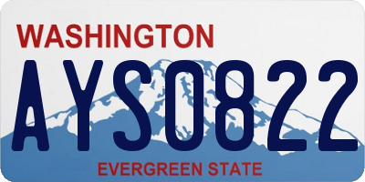 WA license plate AYS0822