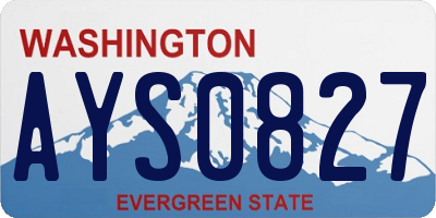 WA license plate AYS0827