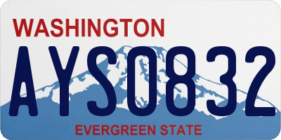 WA license plate AYS0832