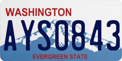 WA license plate AYS0843