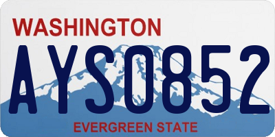 WA license plate AYS0852