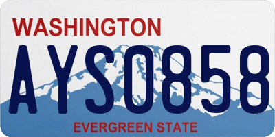 WA license plate AYS0858