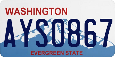 WA license plate AYS0867