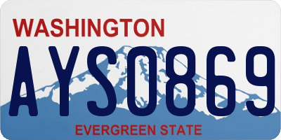 WA license plate AYS0869