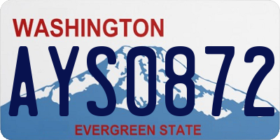 WA license plate AYS0872