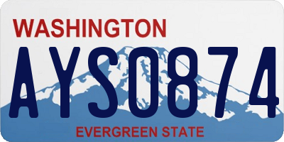 WA license plate AYS0874