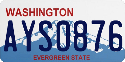 WA license plate AYS0876