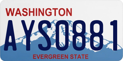 WA license plate AYS0881