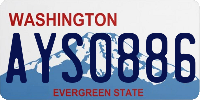 WA license plate AYS0886
