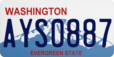 WA license plate AYS0887