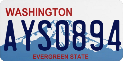 WA license plate AYS0894