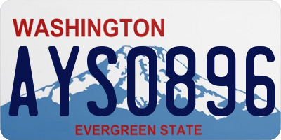 WA license plate AYS0896