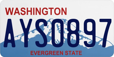 WA license plate AYS0897