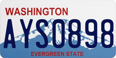 WA license plate AYS0898