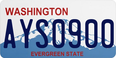 WA license plate AYS0900