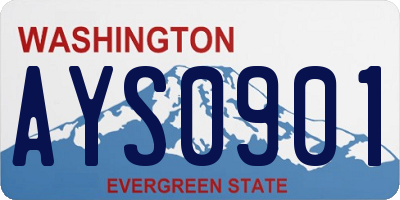 WA license plate AYS0901