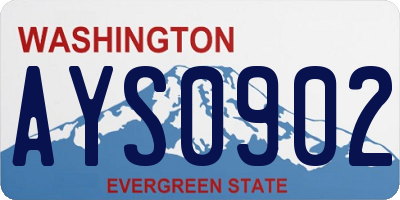 WA license plate AYS0902