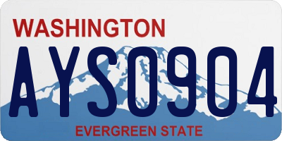 WA license plate AYS0904