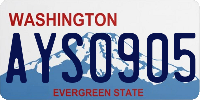 WA license plate AYS0905