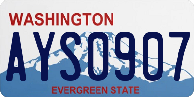 WA license plate AYS0907