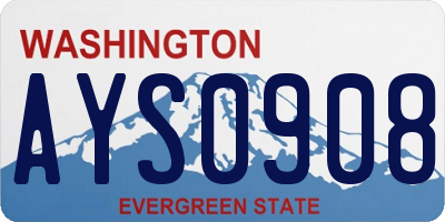 WA license plate AYS0908