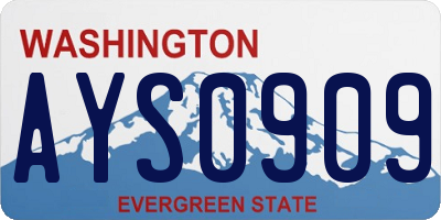 WA license plate AYS0909