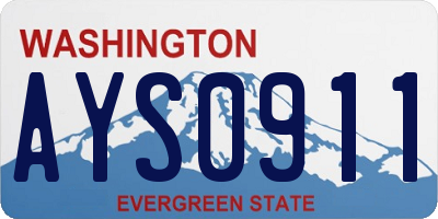 WA license plate AYS0911
