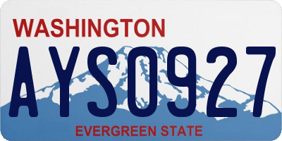 WA license plate AYS0927