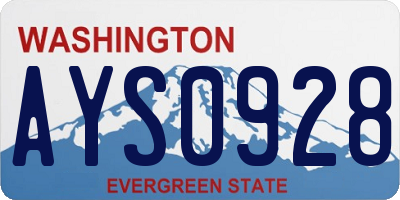 WA license plate AYS0928