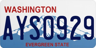 WA license plate AYS0929