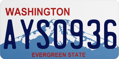 WA license plate AYS0936