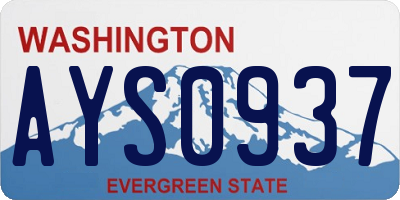 WA license plate AYS0937