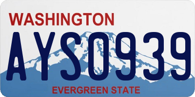 WA license plate AYS0939
