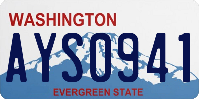 WA license plate AYS0941