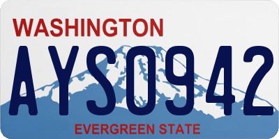 WA license plate AYS0942