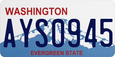 WA license plate AYS0945