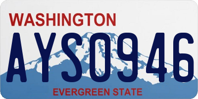 WA license plate AYS0946