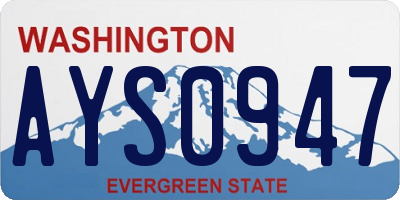 WA license plate AYS0947